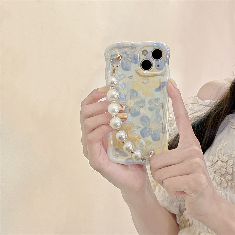 Elegant Little Flowers With Pearl Chain For iPhone Case