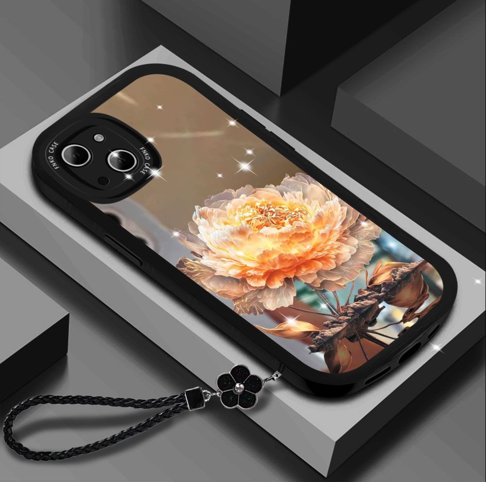 Mirror Flower With Wristband For iPhone Case