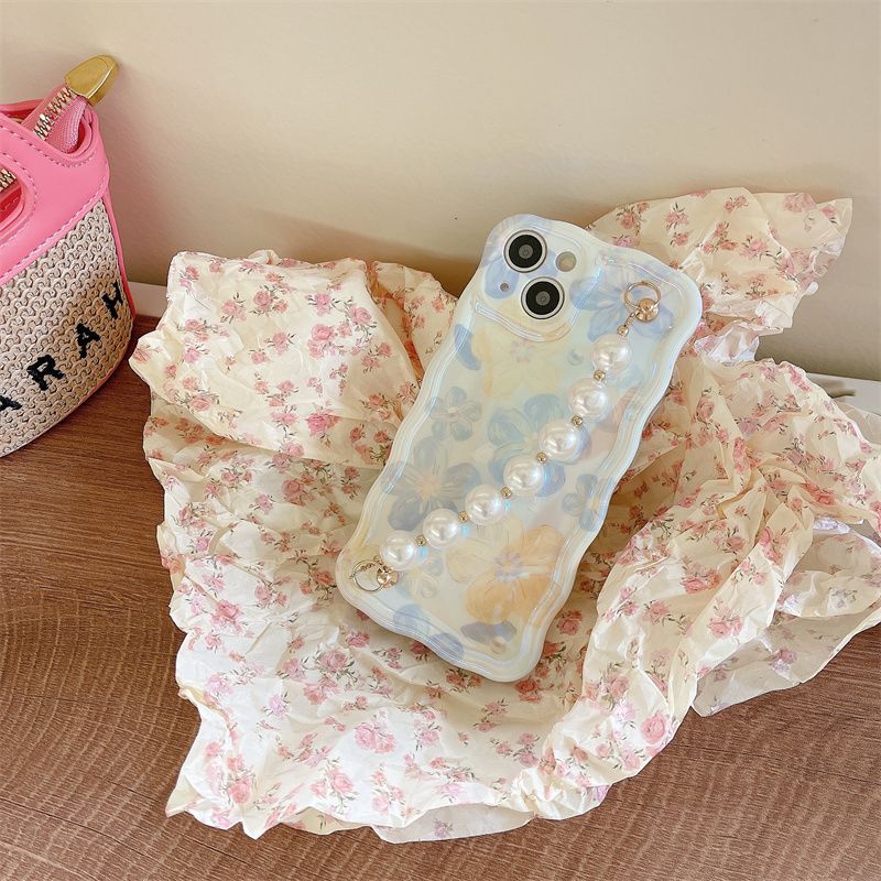 Elegant Little Flowers With Pearl Chain For iPhone Case