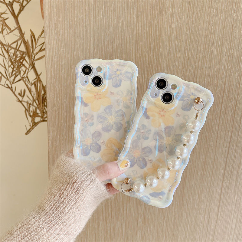 Elegant Little Flowers With Pearl Chain For iPhone Case