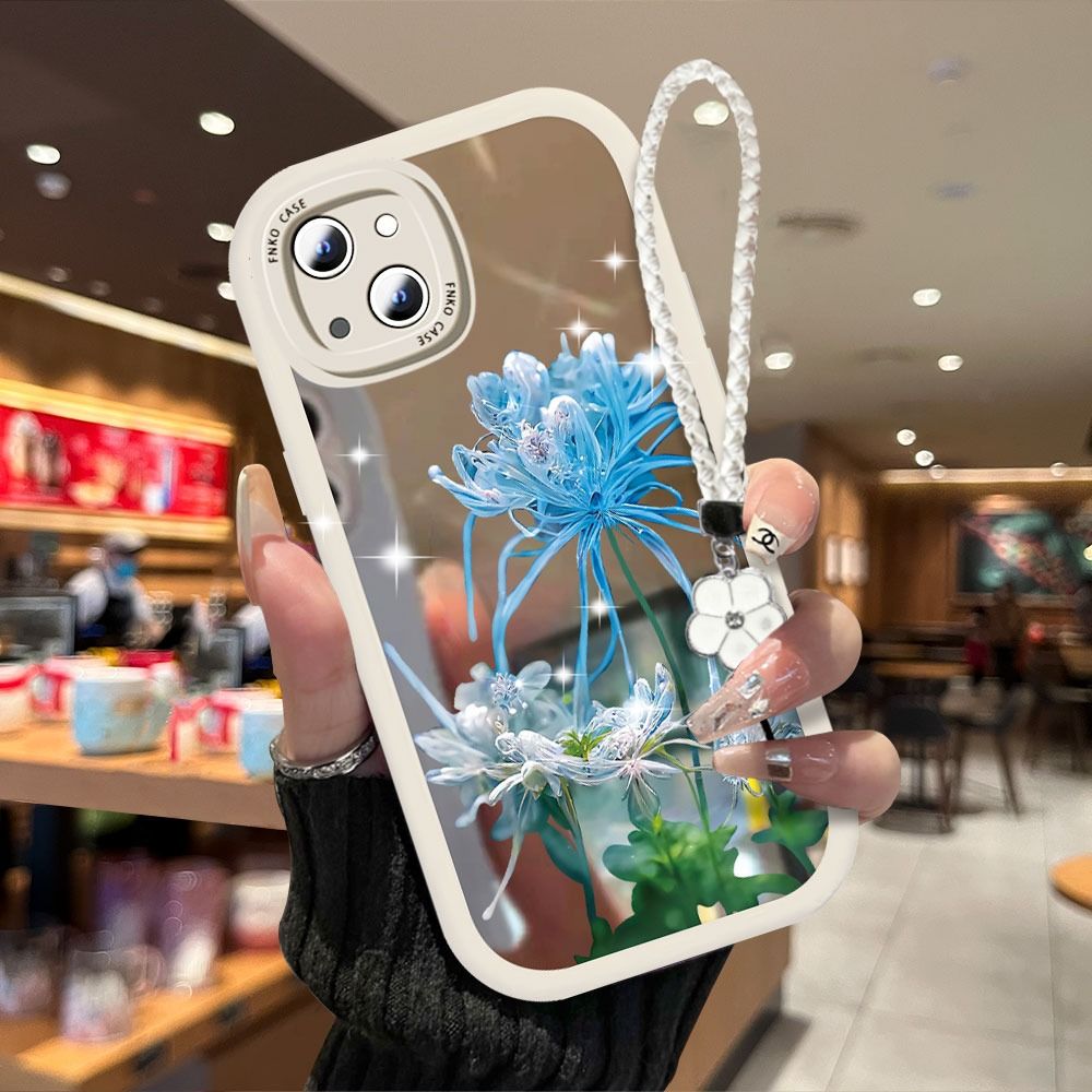 Mirror Flower With Wristband For iPhone Case