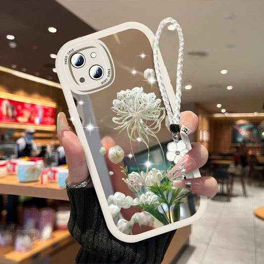 Mirror Flower With Wristband For iPhone Case