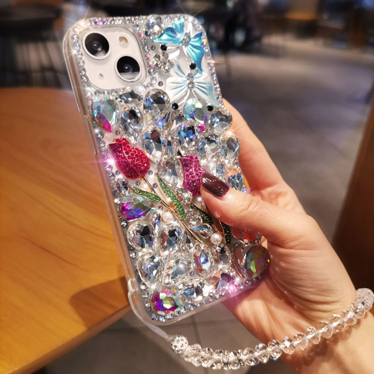 Luxury Rhinestone Diamond Flower iPhone Case