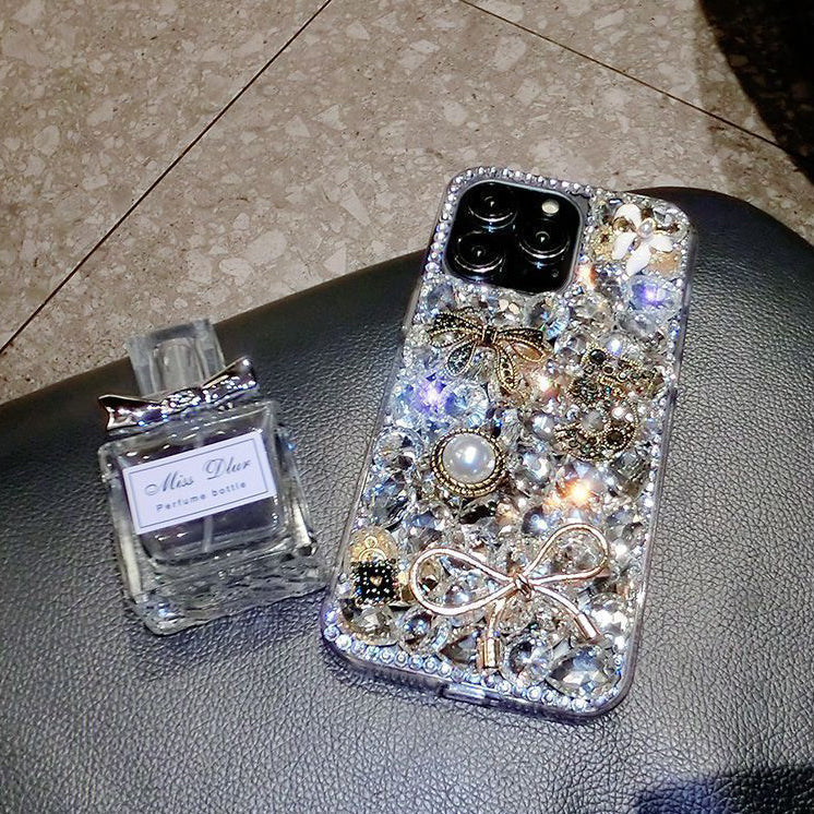 Luxury Rhinestone Diamond Perfume Bow-knot iPhone Case