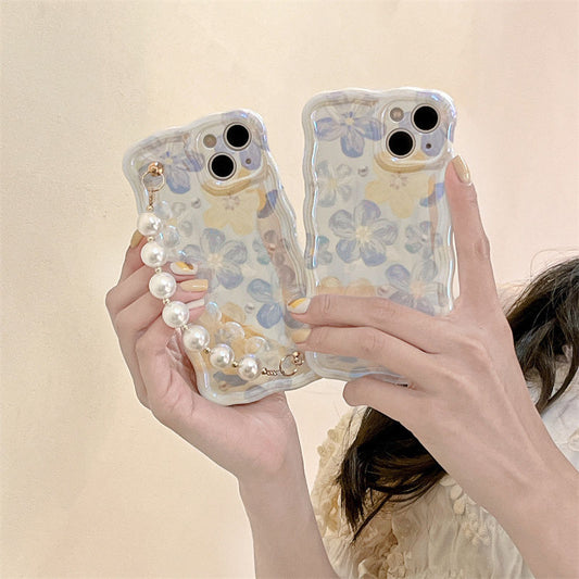 Elegant Little Flowers With Pearl Chain For iPhone Case