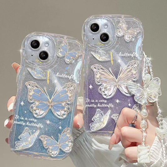 Quicksand Butterfly With Wristband For iPhone Case