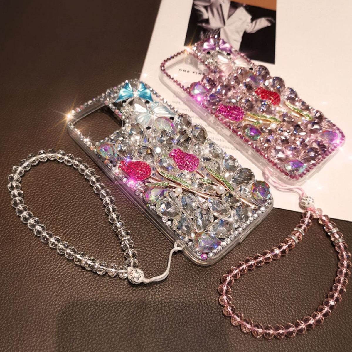 Luxury Rhinestone Diamond Flower iPhone Case