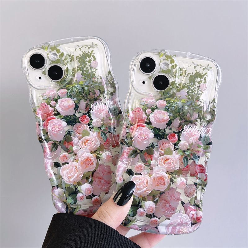 Fresh Pink Flowers With Wristband For iPhone Case