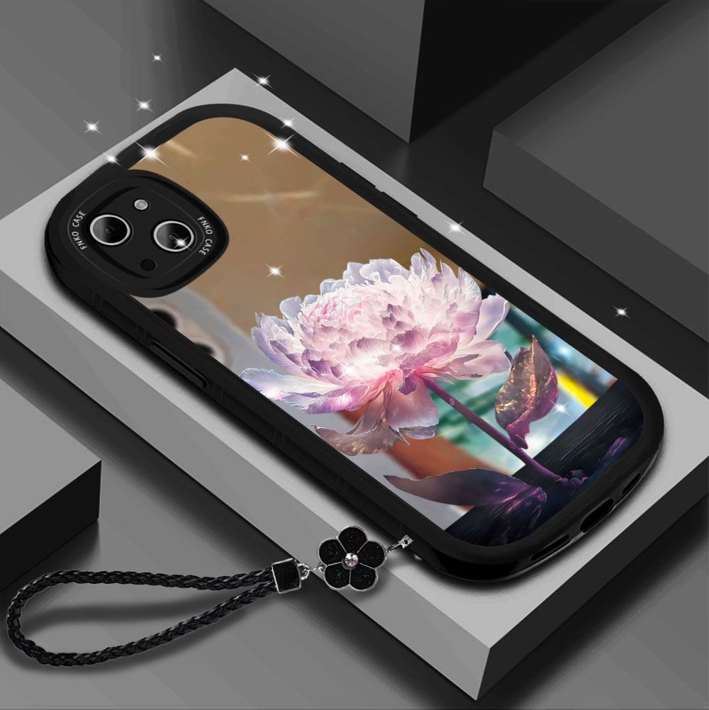 Mirror Flower With Wristband For iPhone Case