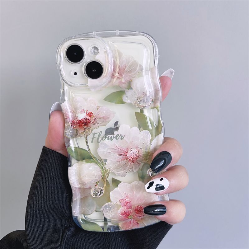 Fresh Pink Flowers With Wristband For iPhone Case