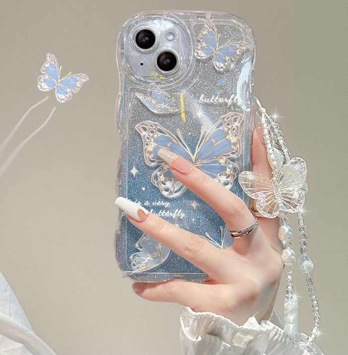 Quicksand Butterfly With Wristband For iPhone Case