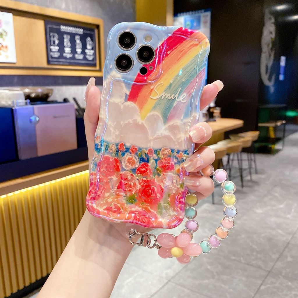 Rainbow Cloud Flower With Wristband For iPhone Case