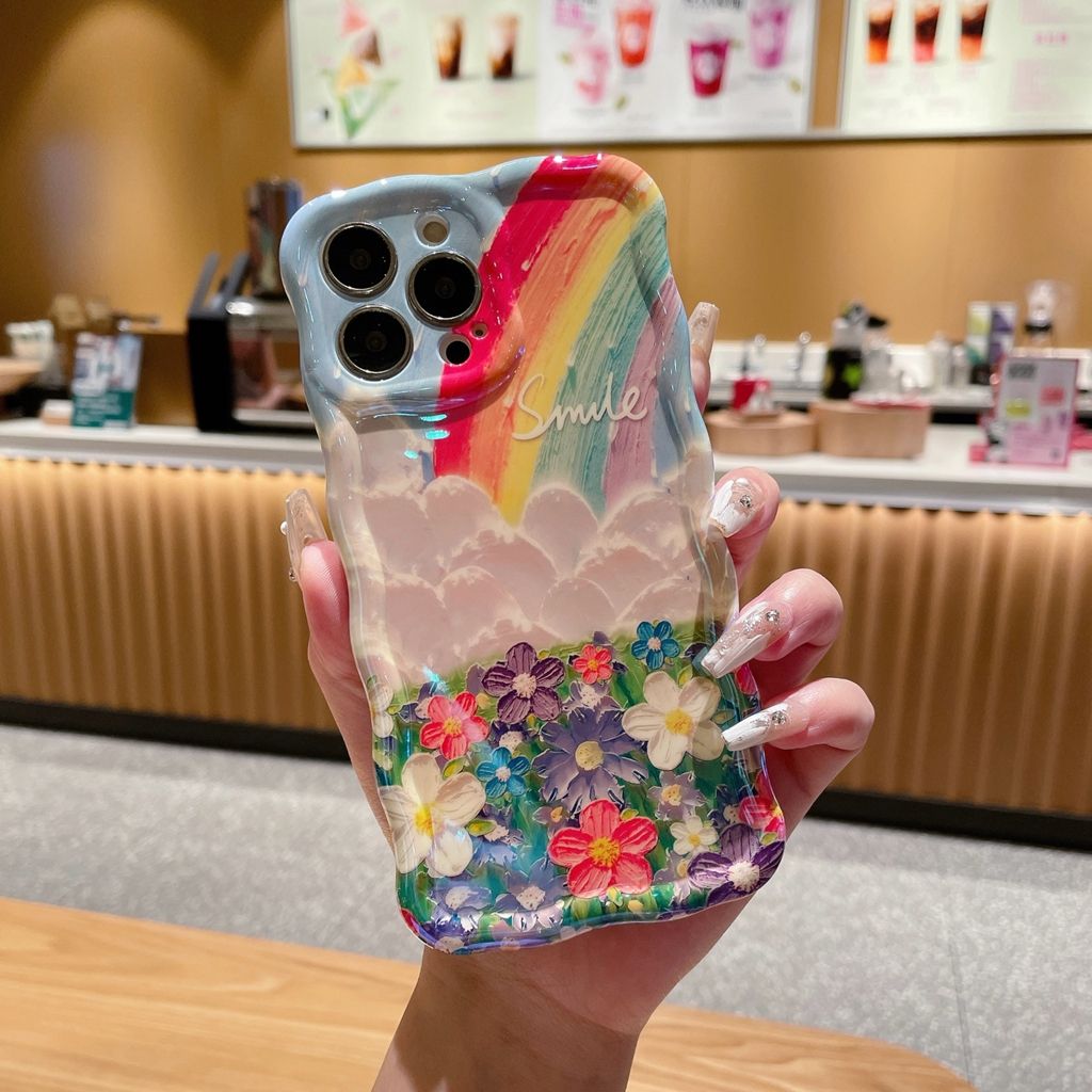 Rainbow Cloud Flower With Wristband For iPhone Case