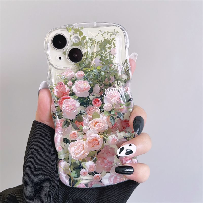 Fresh Pink Flowers With Wristband For iPhone Case